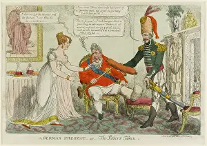 1816: Satirical cartoon, A German Present - or - The Lovers Token
