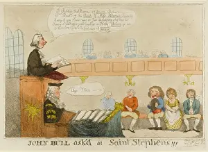 Asked: Satirical cartoon, John Bull ask'd at Saint Stephens !!!