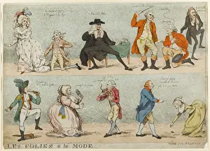 1788: Satirical cartoon, Les Folies a la Mode