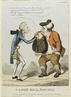 Restriction: Satirical cartoon, A Lock'd Jaw for John Bull