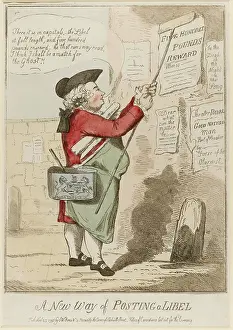 Notices: Satirical cartoon, A New Way of Posting a Libel