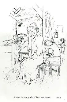 Splendour: Satirical cartoon on poverty, WW1