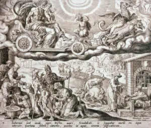 Punishments: Saturn, carryied on cart by two dragons
