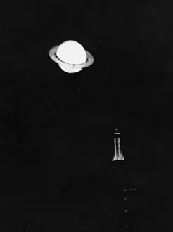Photomontage: The Saturn above the Empire State Building