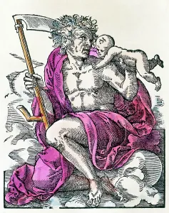 Scythes: Saturn, gobbling one of his childs