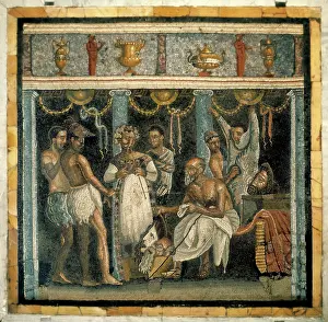 Satyr: Satyr Play Mosaic Pompeii