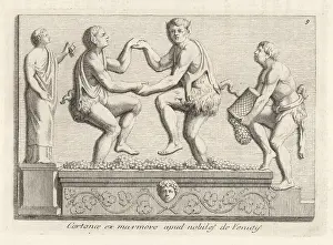Etruria: Satyrs treading grapes to make wine