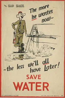 Sack: SAVE WATER POSTER WW2