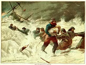 Shipwreck: Saved at Last -- survivors of a shipwreck