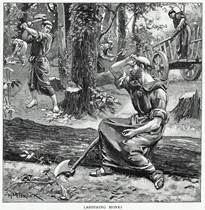 Monks: SAXON MONKS FELL TREES