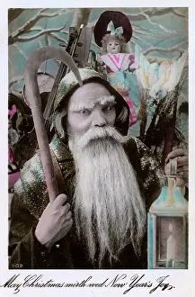 Creepy Christmas: A very scary Father Christmas with billhook and lantern