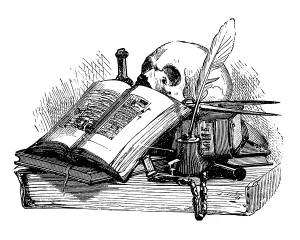 Ghastly: Scary Gothic Still Life Illustration of Human