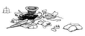 Scattering: A scattering of parcels and clothing items