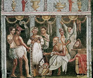 Artes: Scene of actors in backstage preparing a theatrical