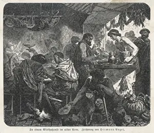Scene in an Ancient Roman tavern