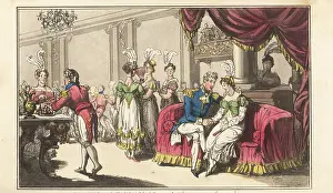 Bookplate: A scene at a ball in Gibraltar during the Napoleonic Wars