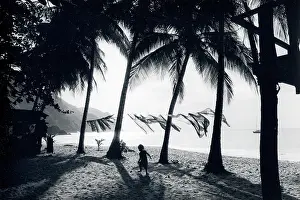 Tobago: Scene on a beach, Tobago, West Indies