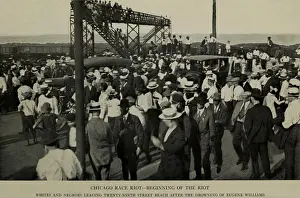 Race Riots: Scene at the beginning of the Chicago Race Riot