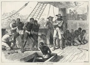 Shackles: Scene on board a slave ship