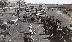 Bending: Scene at a busy country racecourse
