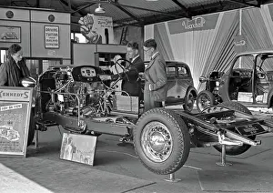 Skidding: Scene in a car showroom