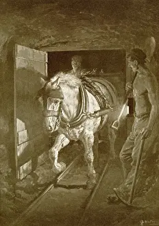 Ponies: Scene in a Coal Mine with Pit Pony