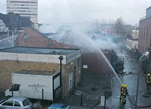 Edgware: Scene of commercial fire in Edgware, North London