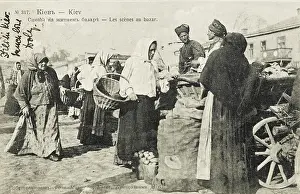 Scene on the corn market in Kiev, Ukraine