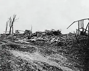 Desolation: Scene of desolation on the Somme, Western Front, WW1