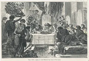 Feasts: Scene at a feast of Hortensius, Ancient Rome