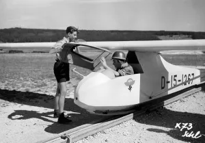 Glider: Scene: A Flieger- HJ in a glider before the start, 1942