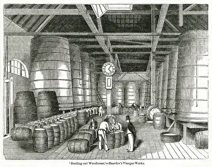 Lambeth: Scene inside a vinegar and wine factory, South London