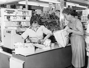 Checkout: Scene in the International Stores, Crediton, Devon