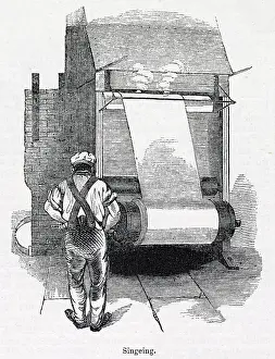 Singeing: Scene at a Lancashire cotton printing works