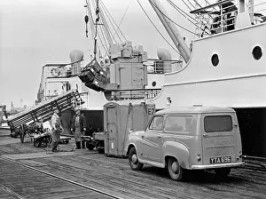 Shetlands: Scene at Leith Docks with ferry for Shetland Islands