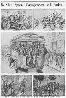 Lafayette: Scene outside Graphic office, Paris, WW1