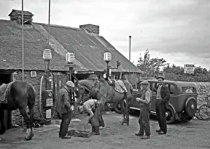 Shoeing: Scene at a petrol station