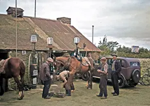 Shoeing: Scene at a petrol station