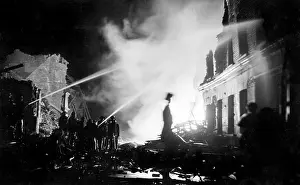Scene in Poplar High Street during the Blitz, WW2