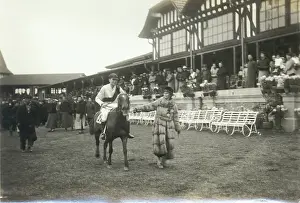 Sepia Images: Scene at a racecourse in the Far East