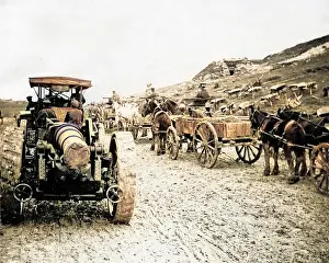 Motorised: Scene on a road, Western Front, WW1