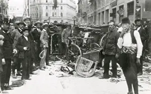 Overturned: Scene in Sarajevo after assassination