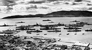 Scapa: Scene at Scapa Flow, Orkney Islands, with ships
