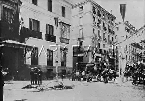Narrowly: Scene showing the shattered state coach