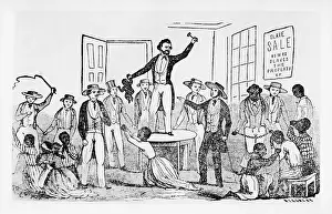 Dominance: Scene at a slave auction in America