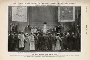Sep17: Scene from stage play, Votes for Women, 1907