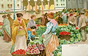 Herbs: Scene at a vegetable market, Venice