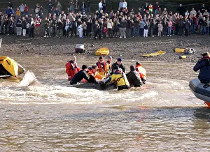 Fireboat: Scene of whale rescue attempt, River Thames