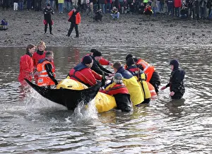 Fireboat: Scene of whale rescue attempt, River Thames