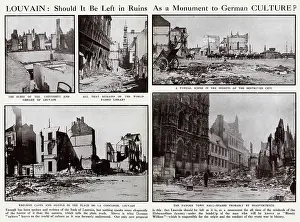 Leuven: Scenes of devastation in Louvain, Belgium, WW1